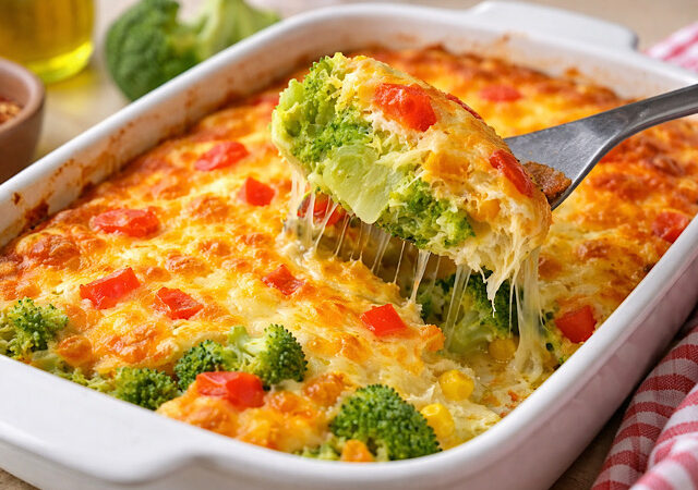 Brokkoli im Ofen mit Ei & Käse – schnelles vegetarisches Familienrezept