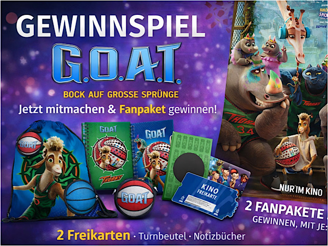 Gewinnspiel: G.O.A.T. – BOCK AUF GROSSE SPRÜNGE