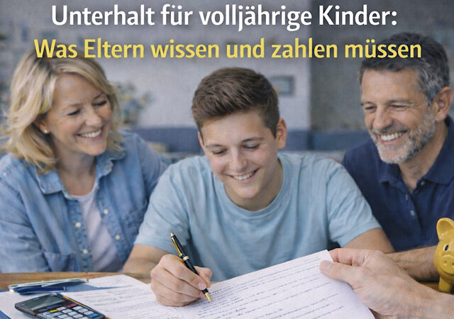 Unterhalt für volljährige Kinder: Was Eltern wissen und zahlen müssen