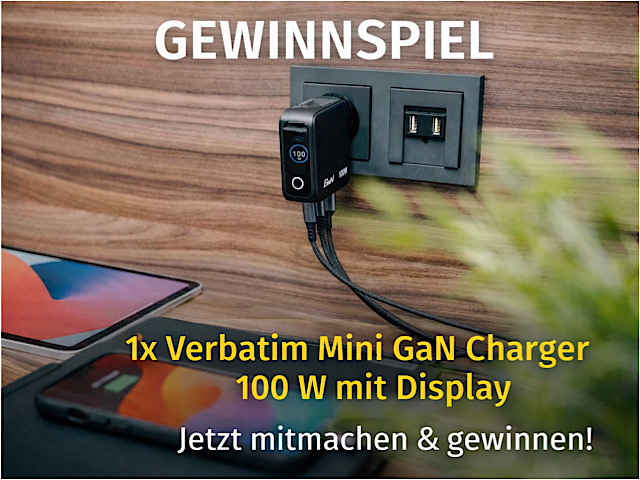 Gewinnspiel: Verbatim Mini GaN Charger 100 W im Test