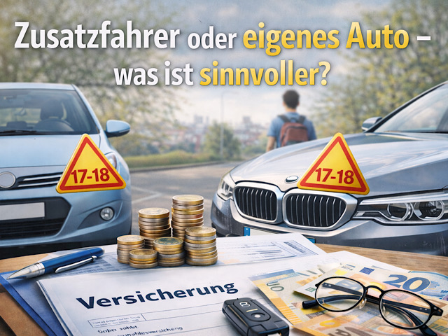 Auto & Versicherung nach dem 18. Geburtstag: Zusatzfahrer oder eigenes Auto – was ist sinnvoller?